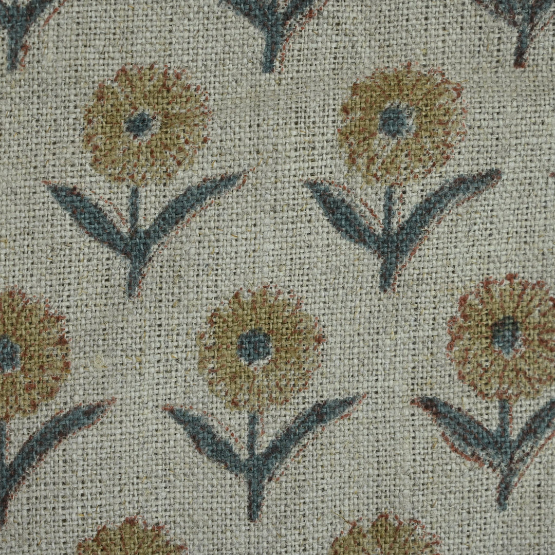 Artisan Block Print Linen Fabric - 15