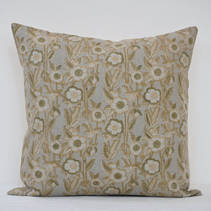 Maria Warm Linen Block Print Pillow Cover