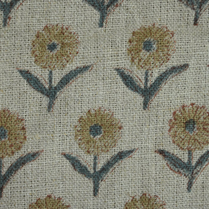 Derek Floral Block Print linen Fabric
