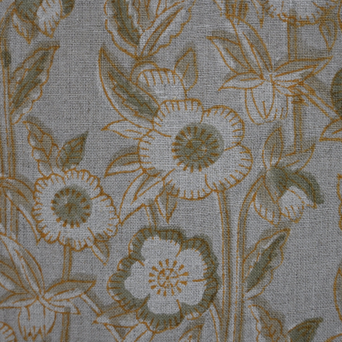 Maria Warm Linen Block Print Pillow Cover