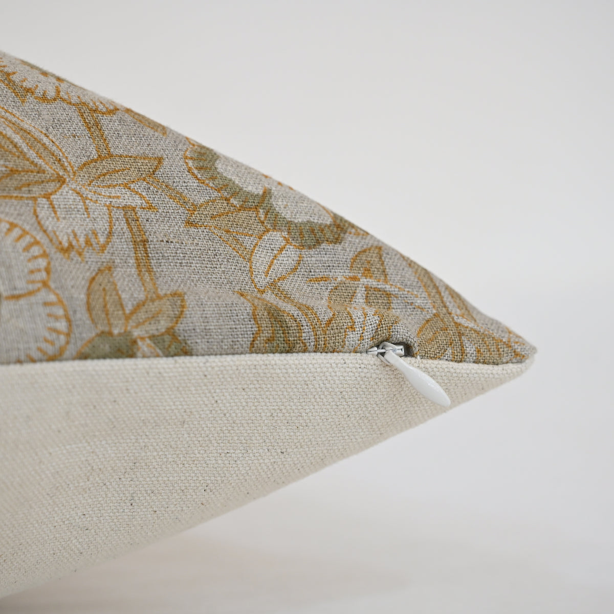 Maria Warm Linen Block Print Pillow Cover