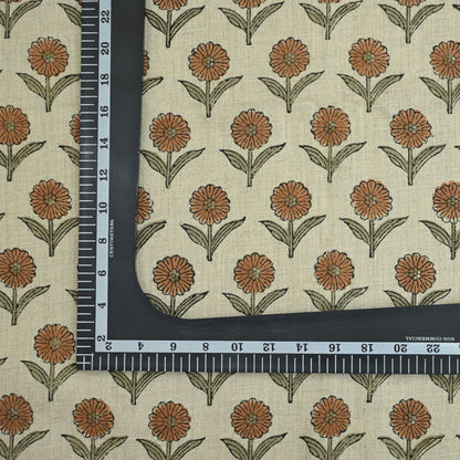 Derek Floral Block Print linen Fabric