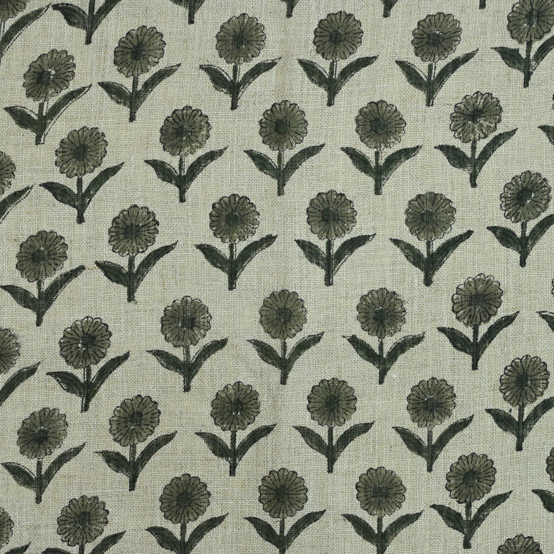 Artisan Block Print Linen Fabric - 15