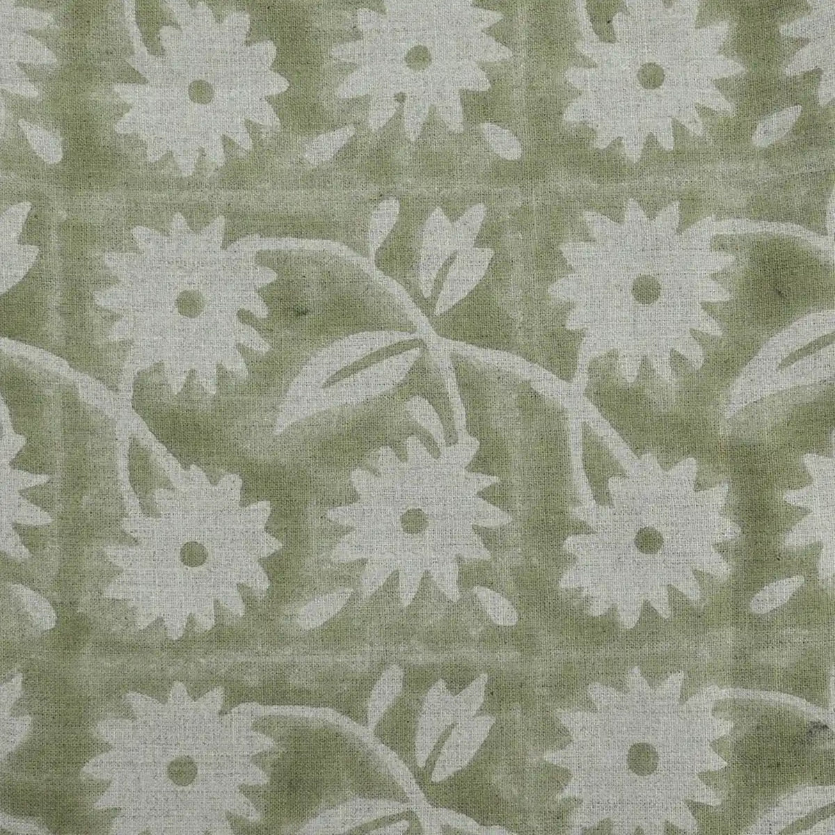 Annalise Floral Block Print Linen Fabric