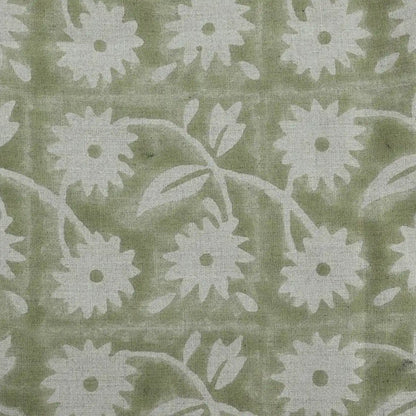 Annalise Floral Block Print Linen Fabric