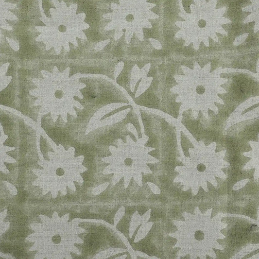 Annalise Floral Block Print Linen Fabric