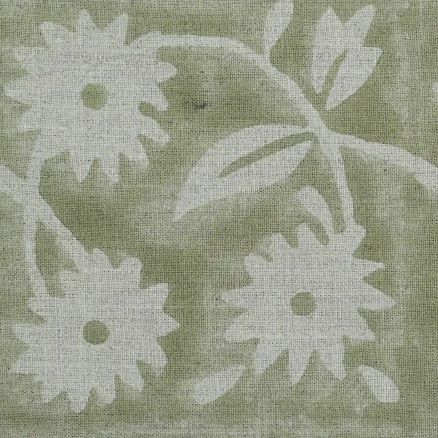 Artisan Block Print Linen Fabric - 5