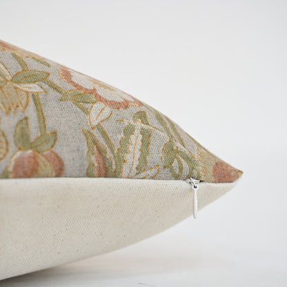 Maria Blush Linen Block Print Pillow Cover