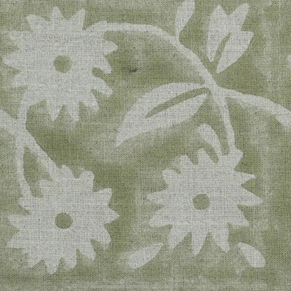 Annalise Floral Block Print Linen Fabric