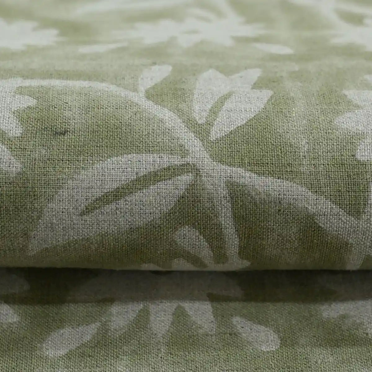 Annalise Floral Block Print Linen Fabric