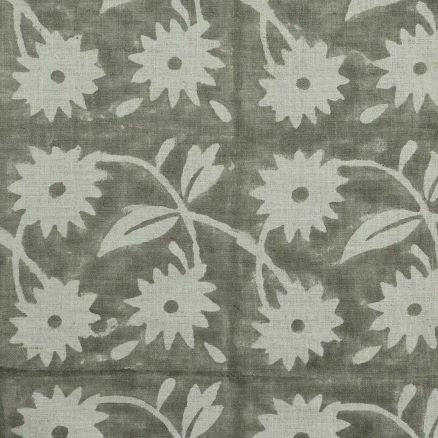 Artisan Block Print Linen Fabric - 5