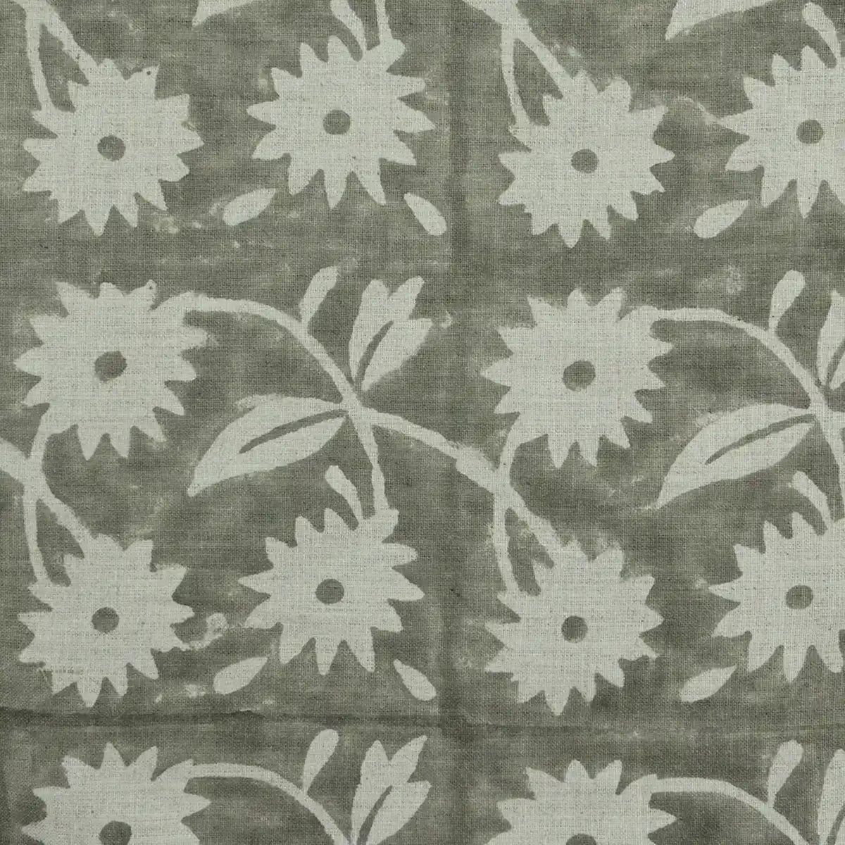 Annalise Floral Block Print Linen Fabric