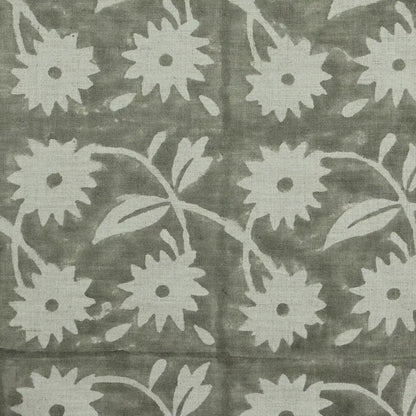 Annalise Floral Block Print Linen Fabric
