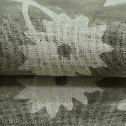Artisan Block Print Linen Fabric - 5