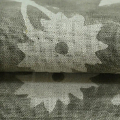 Annalise Floral Block Print Linen Fabric