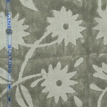 Artisan Block Print Linen Fabric - 5