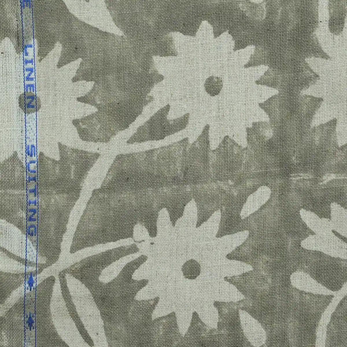 Annalise Floral Block Print Linen Fabric