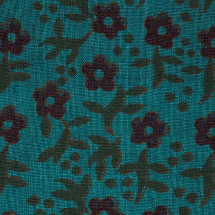 Artisan Block Print Linen Fabric -7