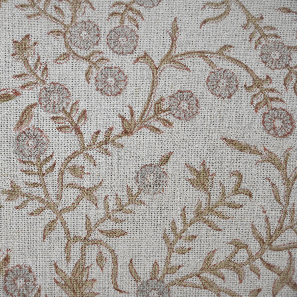 Bailey Taupe  Linen Block Print Pillow Cover