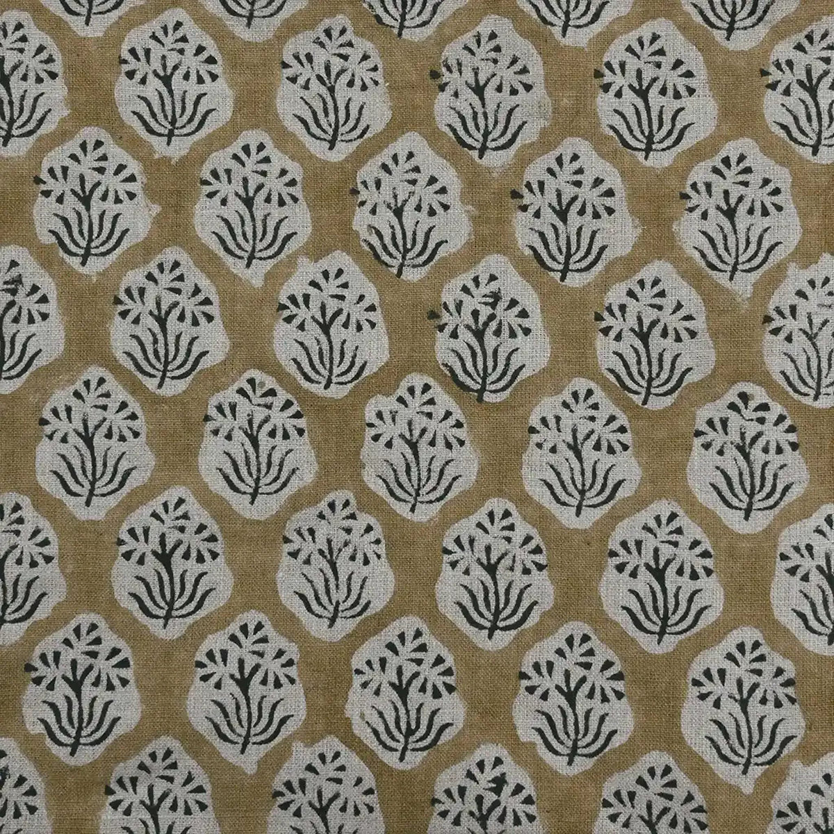 Vessina Floral Block Print Linen Fabric