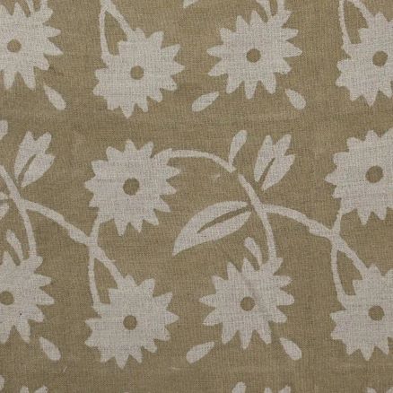 Artisan Block Print Linen Fabric - 5