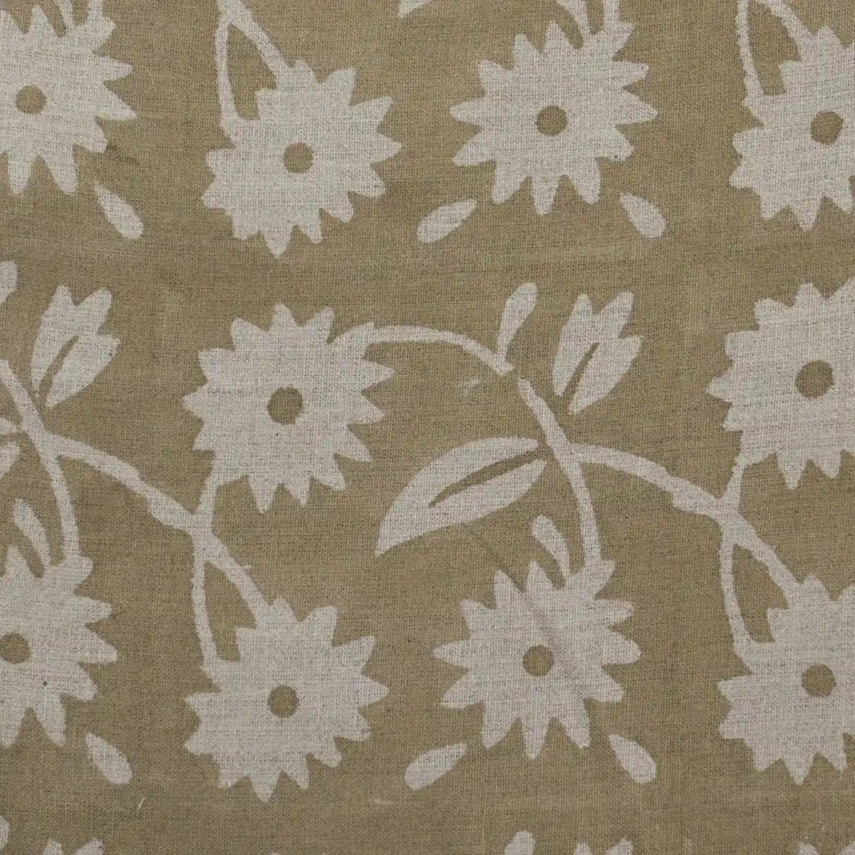 Annalise Floral Block Print Linen Fabric