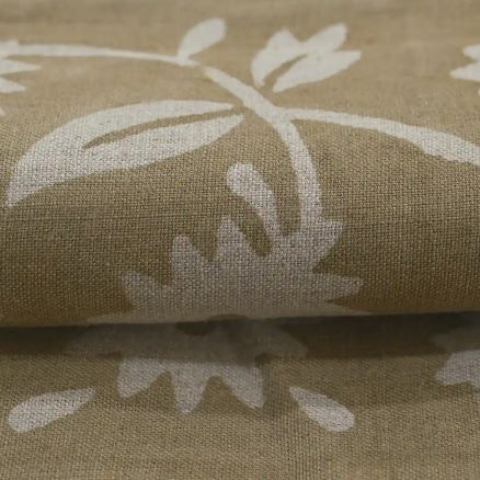 Artisan Block Print Linen Fabric - 5