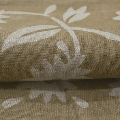 Annalise Floral Block Print Linen Fabric