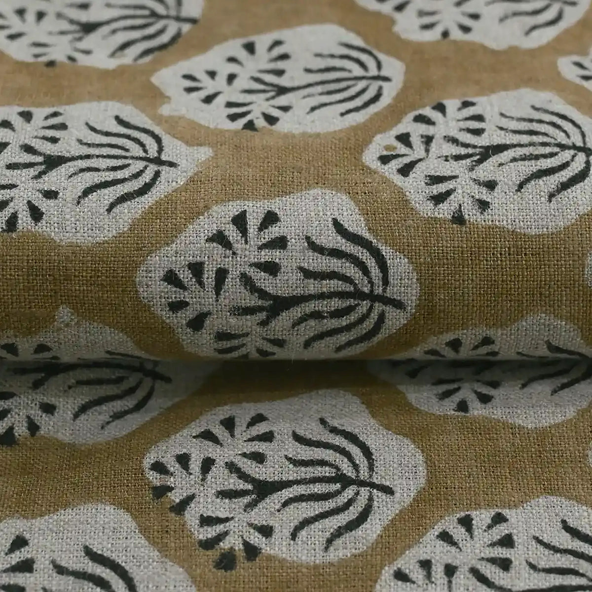 Vessina Floral Block Print Linen Fabric