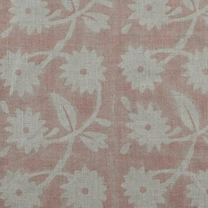 Annalise Floral Block Print Linen Fabric