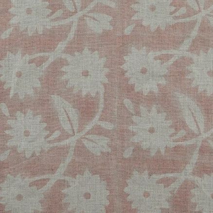 Artisan Block Print Linen Fabric - 5
