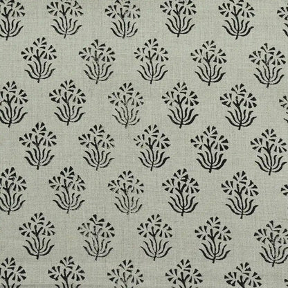 Vessina Floral Block Print Linen Fabric