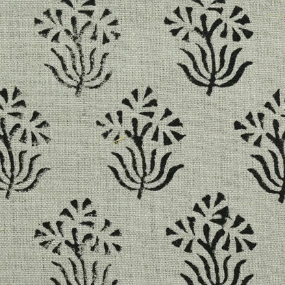 Vessina Floral Block Print Linen Fabric