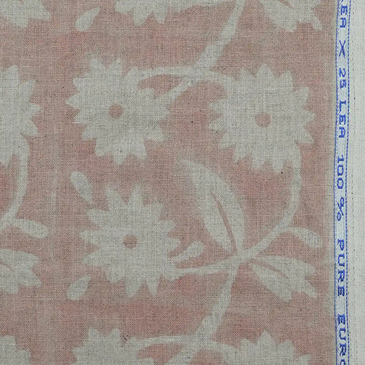 Annalise Floral Block Print Linen Fabric