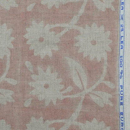 Annalise Floral Block Print Linen Fabric