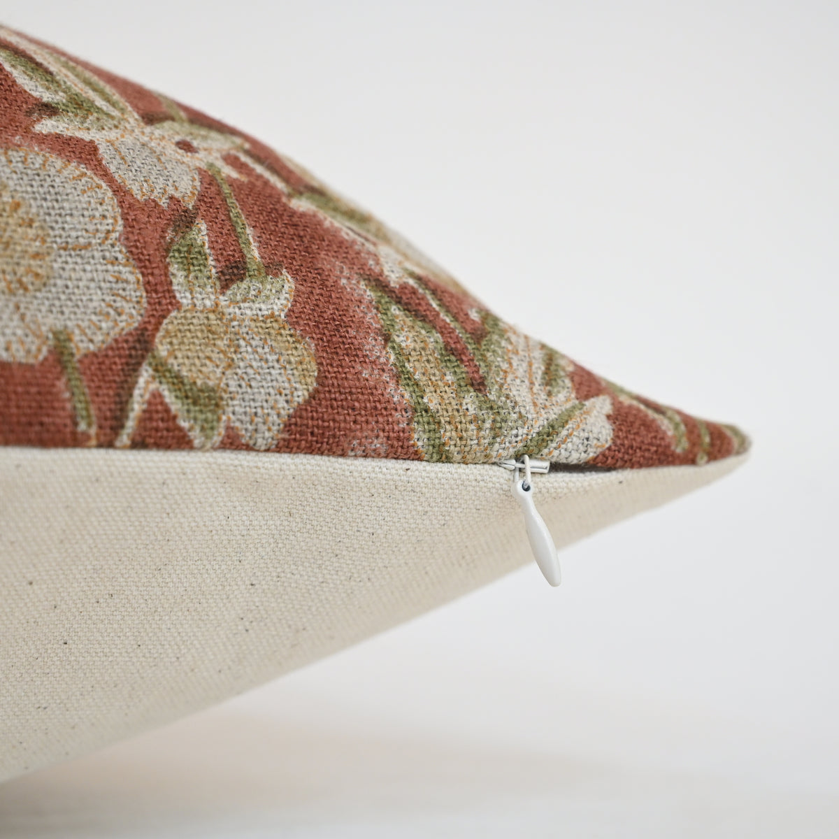 Maria Brick Linen Block Print Pillow Cover
