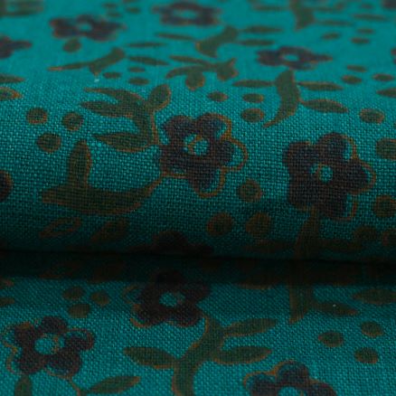 Artisan Block Print Linen Fabric -7