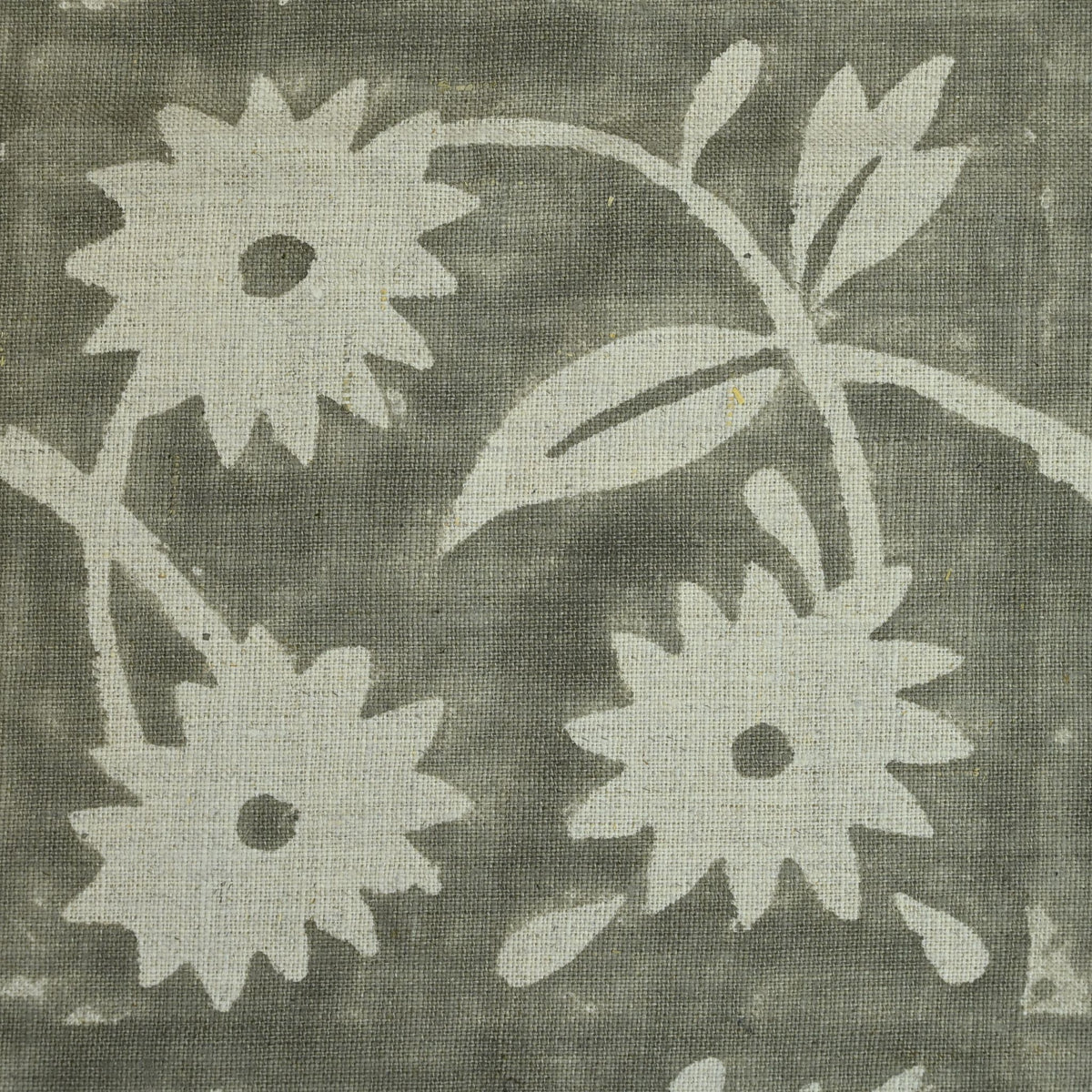 Annalise Floral Block Print Linen Fabric