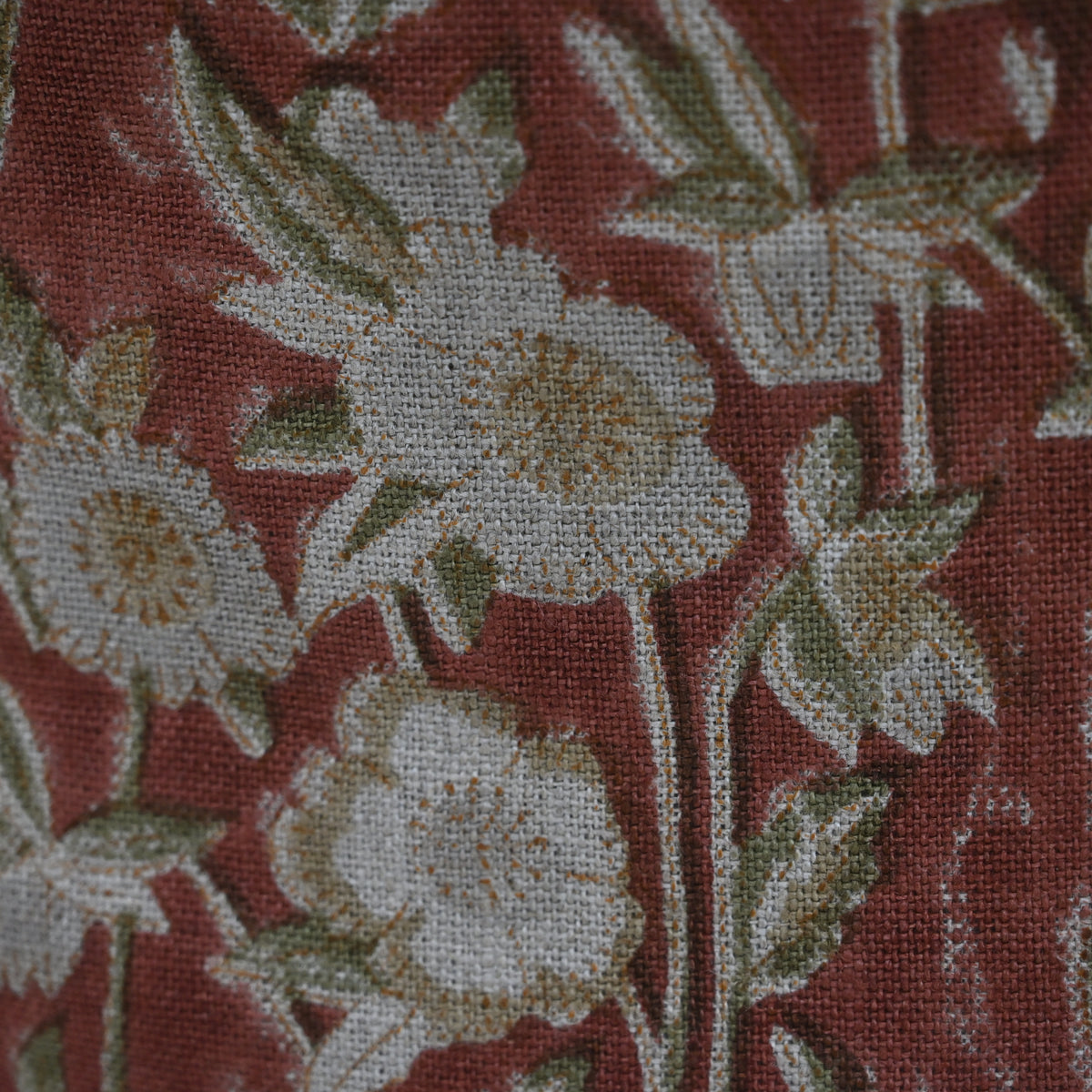 Maria Brick Linen Block Print Pillow Cover