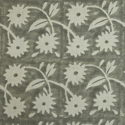 Annalise Floral Block Print Linen Fabric