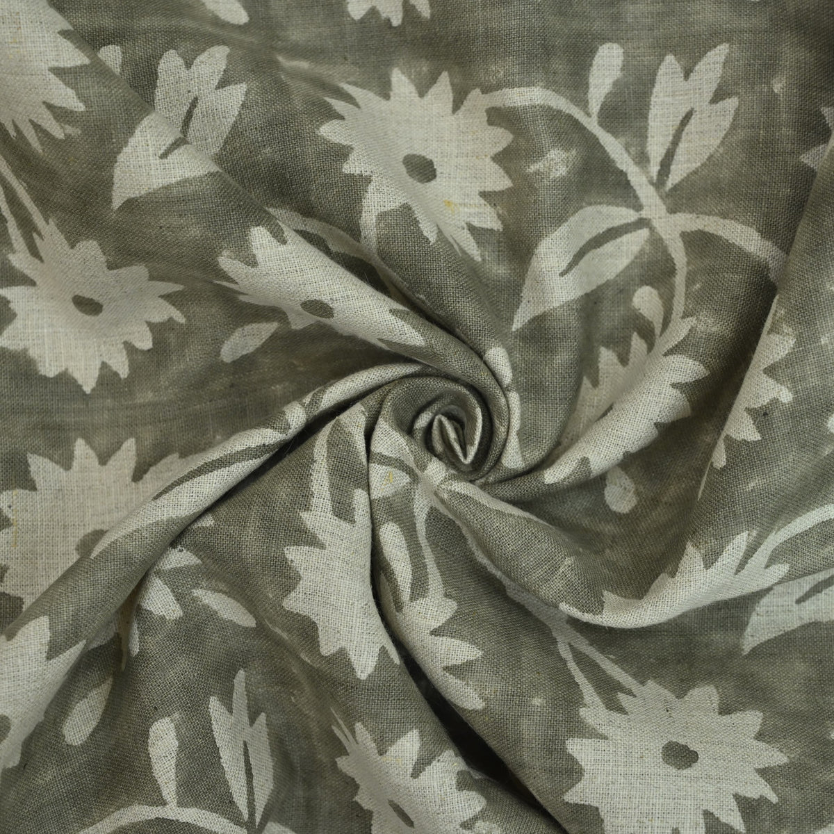 Annalise Floral Block Print Linen Fabric