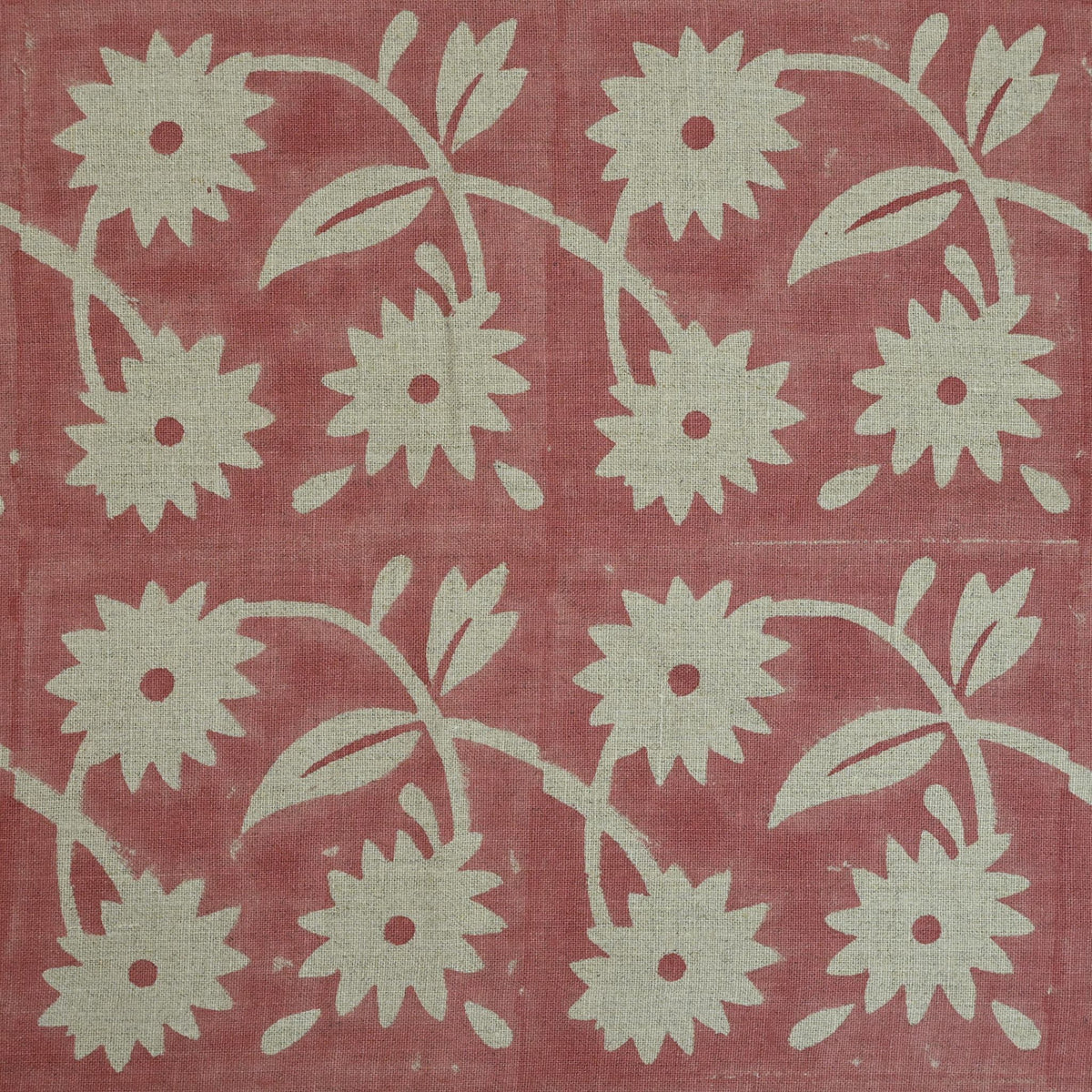 Annalise Floral Block Print Linen Fabric