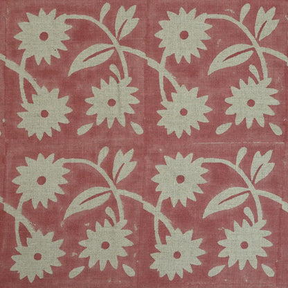 Annalise Floral Block Print Linen Fabric
