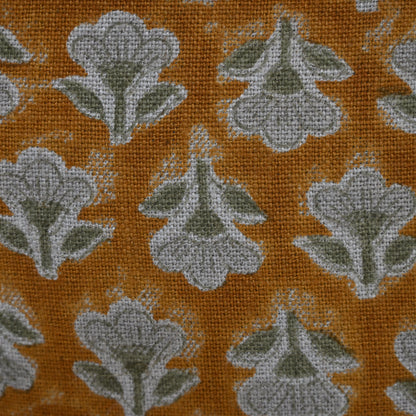 Madeline Sage Green Linen Block Print Pillow Cover
