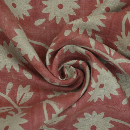 Annalise Floral Block Print Linen Fabric