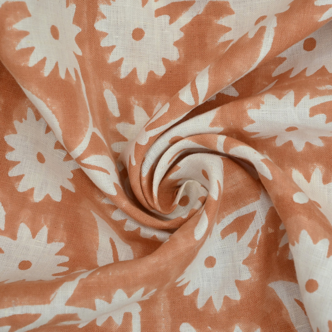 Artisan Block Print Linen Fabric -  14
