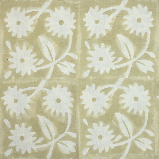 Annalise Floral Block Print Linen Fabric