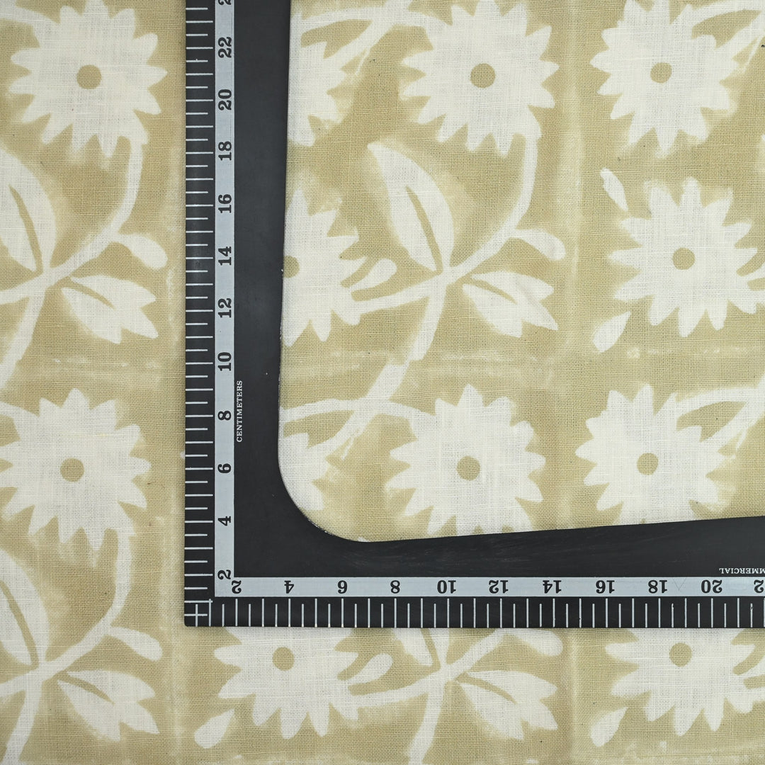 Artisan Block Print Linen Fabric -  14