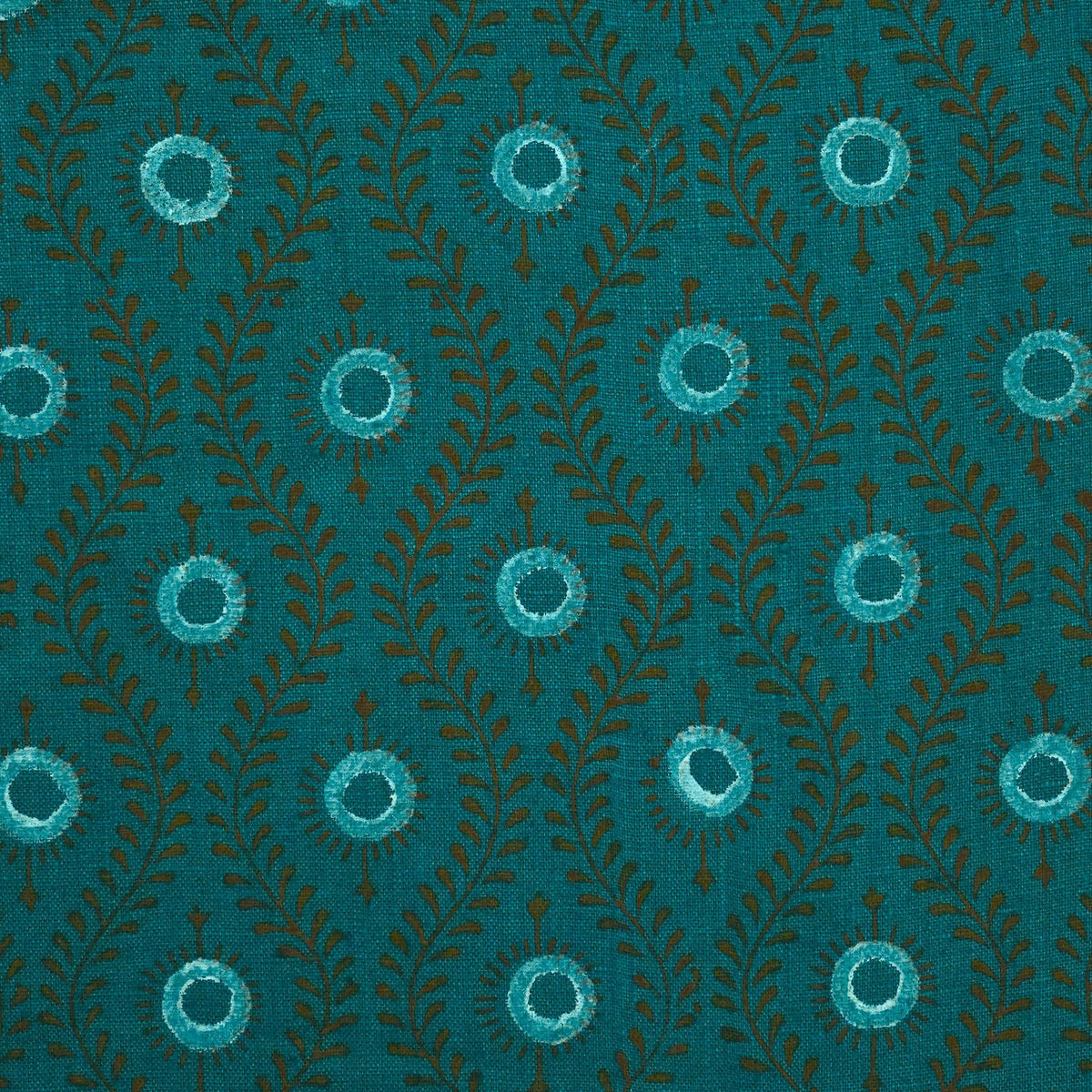 Niloc Botanical Linen Block Print Fabric