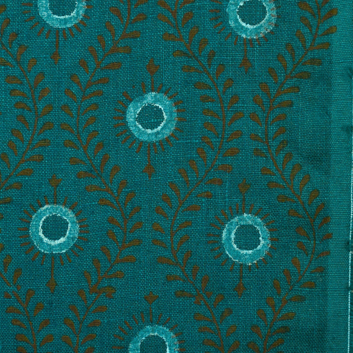 Niloc Botanical Linen Block Print Fabric